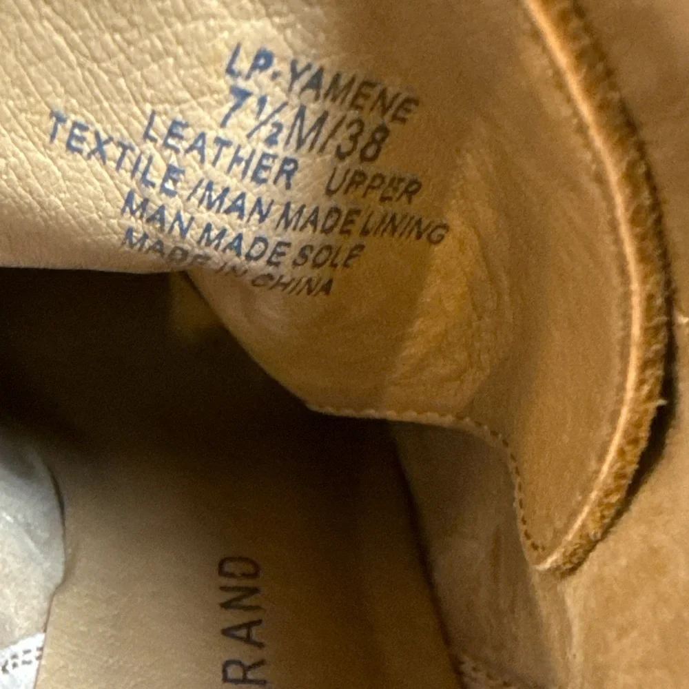 Lucky Brand Tan Suede Lace-Up Wedge Ankle Booties